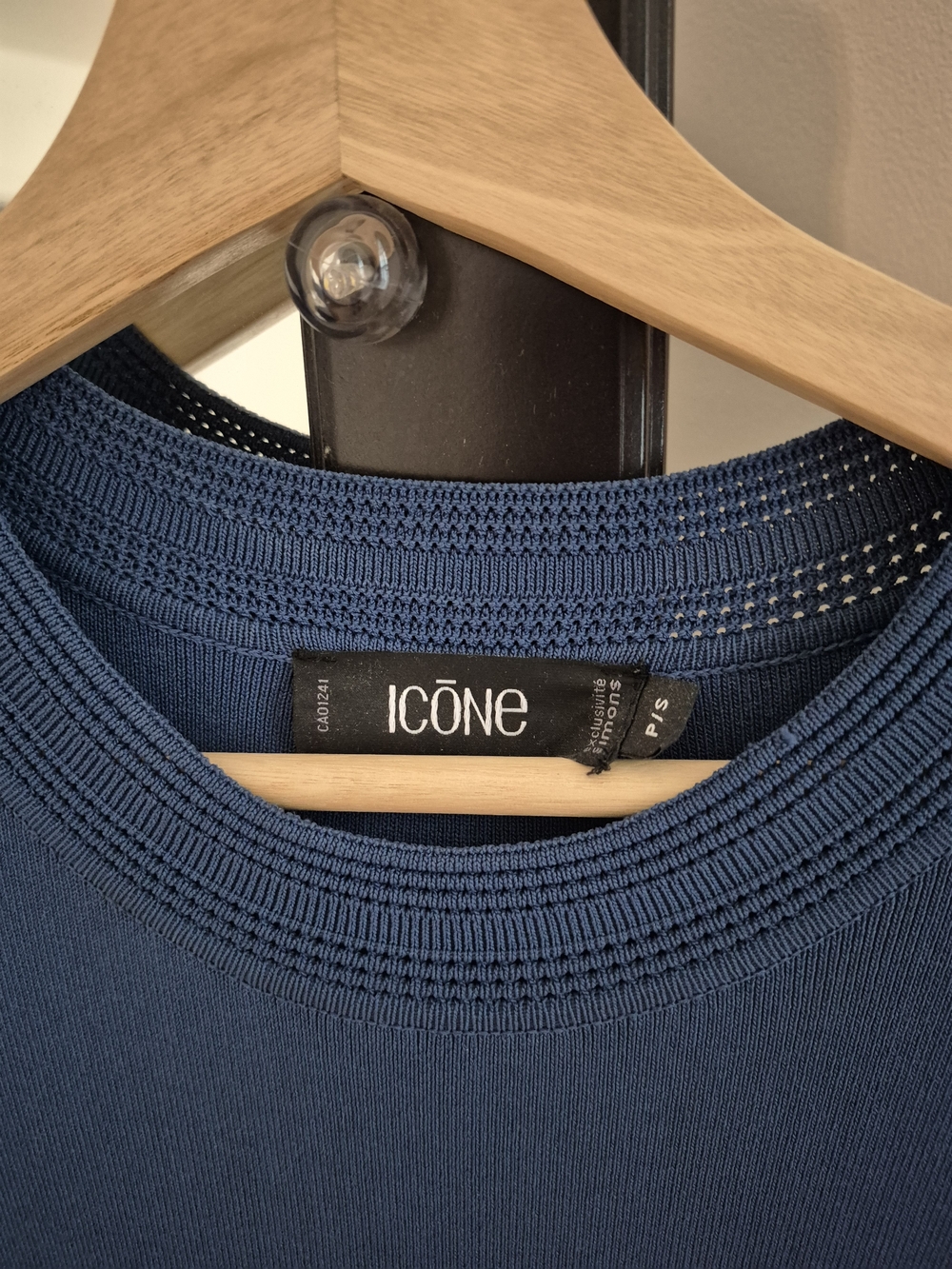 Simons Navy Maxi Dress with Ribbed Neckline